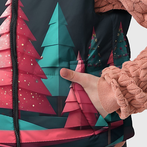 Детский жилет Новогодний ночной лес / 3D-Светло-серый – фото 5