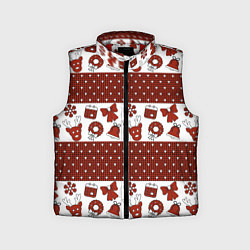 Детский жилет Новогодний паттерн, цвет: 3D-красный