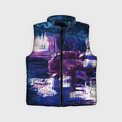 Детский жилет Глитч текстура - искаженное пространство, цвет: 3D-светло-серый