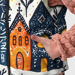 Детский жилет Разноцветные новогодние дома, цвет: 3D-красный — фото 2