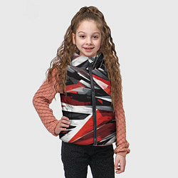 Детский жилет Чёрно-красно-белая абстракция, цвет: 3D-черный — фото 2