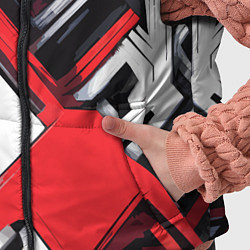 Детский жилет Красно-белый техно паттерн, цвет: 3D-красный — фото 2