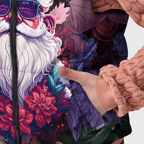 Детский жилет Дед мороз в цветах / 3D-Светло-серый – фото 5