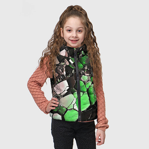 Детский жилет Чёрно-зелёный камень / 3D-Черный – фото 3