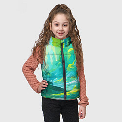 Детский жилет Зелёная кислотная абстракция, цвет: 3D-красный — фото 2