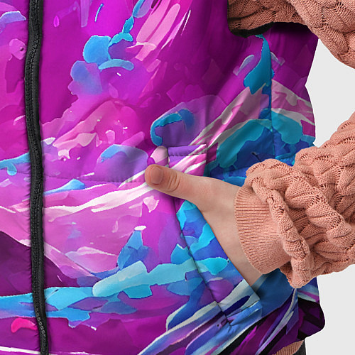 Детский жилет Фиолетовая кислотная абстракция / 3D-Светло-серый – фото 5