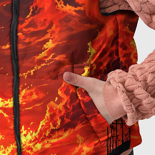 Детский жилет Багровый огненный закат / 3D-Светло-серый – фото 5