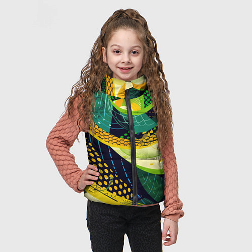 Детский жилет Змеиный паттерн / 3D-Светло-серый – фото 3
