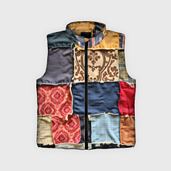 Детский жилет Яркий пэчворк, цвет: 3D-светло-серый