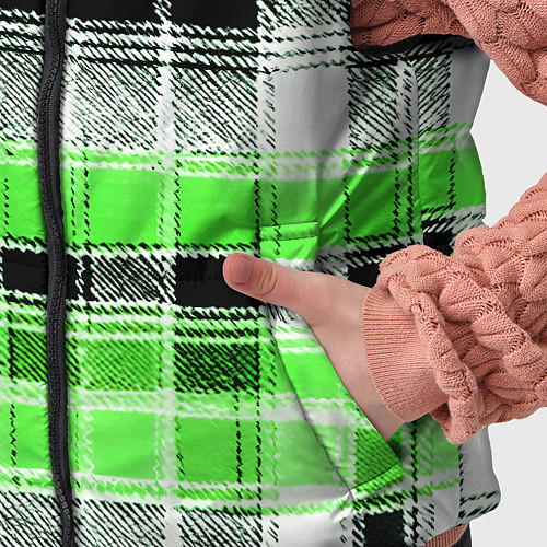 Детский жилет Белые полосы на чёрно-зелёном фоне / 3D-Светло-серый – фото 5