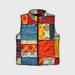 Детский жилет Пэчворк из ярких тканей, цвет: 3D-светло-серый