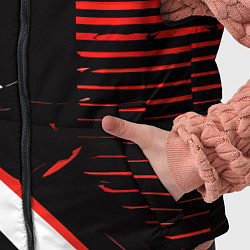 Детский жилет Красно белые полосы на чёрном фоне, цвет: 3D-светло-серый — фото 2