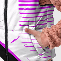 Детский жилет Полосы на белом фоне чёрно-фиолетовые, цвет: 3D-черный — фото 2