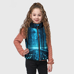 Детский жилет Синий цифровой лес, цвет: 3D-черный — фото 2
