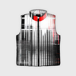 Детский жилет Красно-чёрный гранж на белом фоне, цвет: 3D-светло-серый