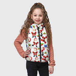 Детский жилет Дед мороз веселится паттерн, цвет: 3D-черный — фото 2