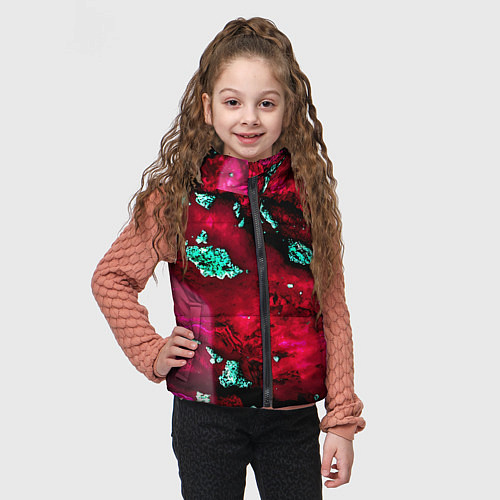 Детский жилет Абстракция красно-голубая / 3D-Черный – фото 3