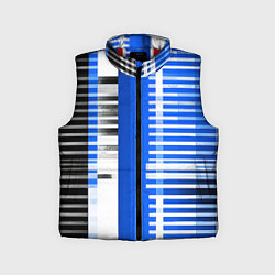 Детский жилет White stripes on a black and blue background, цвет: 3D-красный