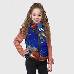 Детский жилет Золотой и красный минерал в синем камне, цвет: 3D-светло-серый — фото 2