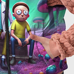 Детский жилет Рик и Морту на сказочной грибной планете - нейроар, цвет: 3D-светло-серый — фото 2
