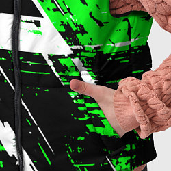 Детский жилет Diagonal black and white stripes on a green backgr, цвет: 3D-светло-серый — фото 2