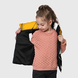 Детский жилет Diagonal black and white stripes on a yellow backg, цвет: 3D-черный — фото 2
