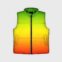 Детский жилет Градиент сочный зелёно-жёлто-красный, цвет: 3D-черный