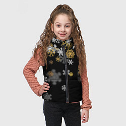 Детский жилет Снежинки объемные золотистые, цвет: 3D-черный — фото 2