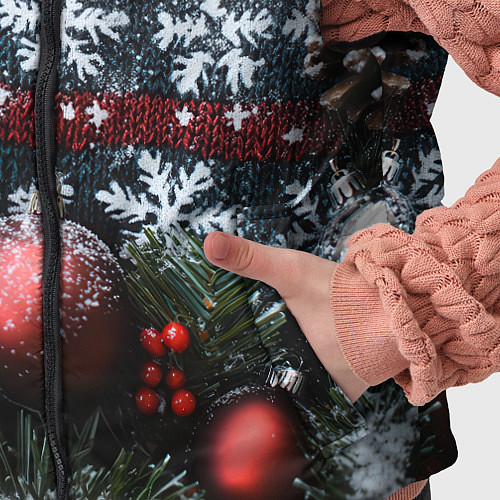 Детский жилет Новогодние снежинки / 3D-Светло-серый – фото 5