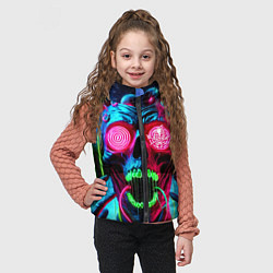 Детский жилет Metallica - neon skull with headphones, цвет: 3D-красный — фото 2