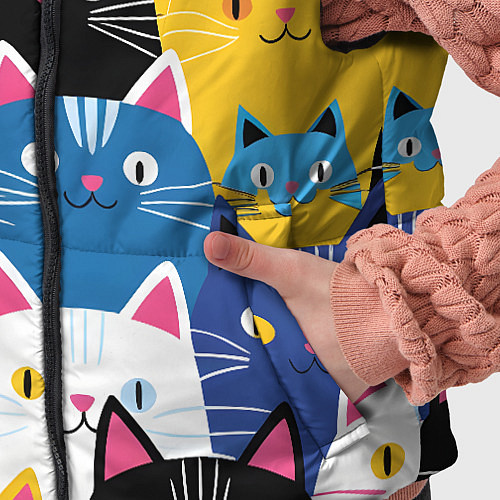 Детский жилет Много цветных котиков / 3D-Светло-серый – фото 5