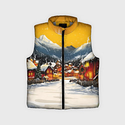 Детский жилет Ламповый новый год - домики, цвет: 3D-светло-серый