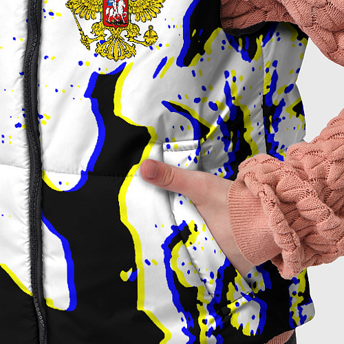 Детский жилет Россия герб глитч / 3D-Светло-серый – фото 5