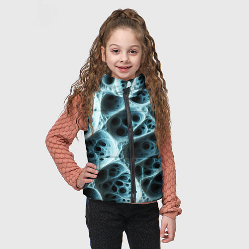 Детский жилет Белая пористая структура / 3D-Черный – фото 3