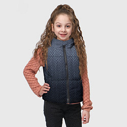 Детский жилет Тёмный серо-синий градиент текстурированный с узор, цвет: 3D-черный — фото 2