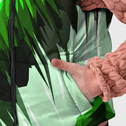 Детский жилет Чёрно-зелёные острые полосы на белом фоне, цвет: 3D-черный — фото 2