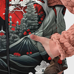 Детский жилет Деревья Японии и природа, цвет: 3D-светло-серый — фото 2