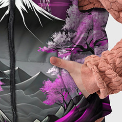 Детский жилет Япония природа в коллаже, цвет: 3D-красный — фото 2