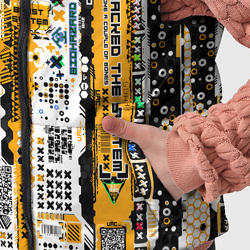 Детский жилет Cyberpunk pattern yellow / 3D-Светло-серый – фото 5