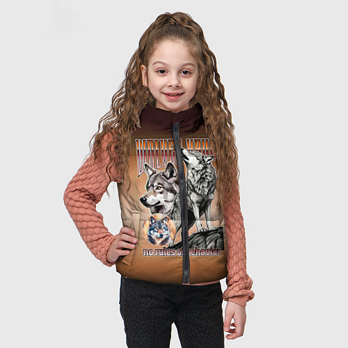 Детский жилет Волки с надписью / 3D-Черный – фото 3