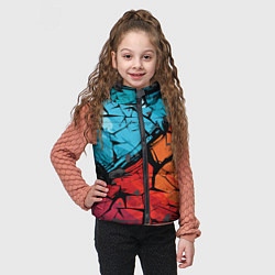 Детский жилет Красно-голубая разбитая текстура, цвет: 3D-черный — фото 2