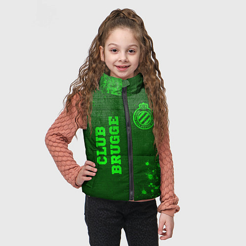 Детский жилет Club Brugge - green gradient вертикально / 3D-Черный – фото 3
