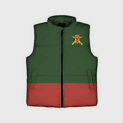 Детский жилет Мотострелковые войска: герб со щитом, цвет: 3D-черный