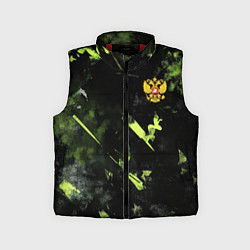 Детский жилет Зеленая краска в виде камуфляжа, цвет: 3D-красный