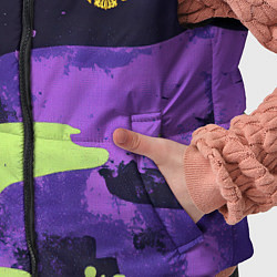 Детский жилет Герб РФ на фиолетовом камуфляже, цвет: 3D-черный — фото 2