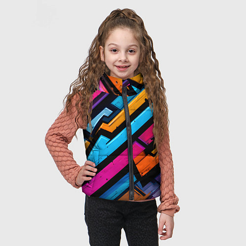 Детский жилет Абстракция с граффити / 3D-Черный – фото 3