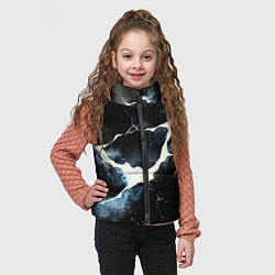 Детский жилет Разлом плит в виде молнии, цвет: 3D-черный — фото 2