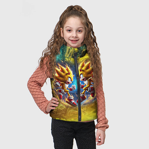 Детский жилет Sonic and Shadow battle in space - movie / 3D-Черный – фото 3