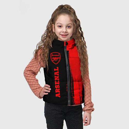 Детский жилет Arsenal - red gradient по-вертикали / 3D-Черный – фото 3
