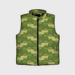 Детский жилет Зеленый камуфляж, цвет: 3D-черный